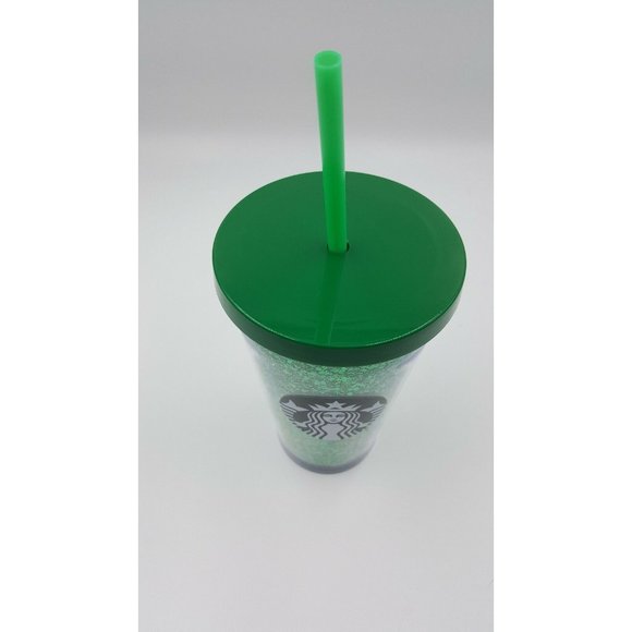 Starbucks Insulated Cup Grande 16oz with Straw Glitter Sparkle  2018 New - Picture 2 of 2